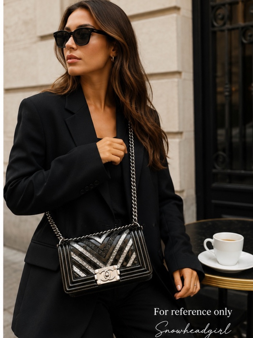 Chanel Boy Chevron Small Patent Glitter Shoulder Bag- w/ card Limited Edition
